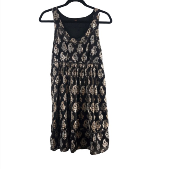 Free people dress gold silver and brown multicolor - Picture 1 of 8